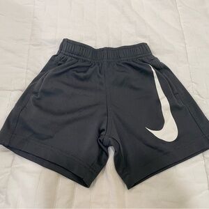 Nike Kids Charcoal Shorts with White Swoosh